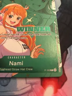 Nami P-102 Winner Stamped Promo One Piece TCG Bandai Card Game - Image 2