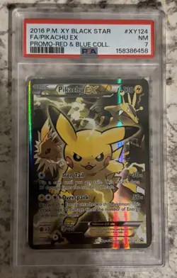 Pokemon TCG Pikachu EX #XY124 Promo Card, PSA 7 - Image 1