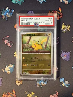 Pokemon Cards Pikachu 025/165 Pokemon 151 Master Ball Reverse - PSA 10 GEM MINT - Image 1