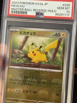 Pokemon Cards Pikachu 025/165 Pokemon 151 Master Ball Reverse - PSA 10 GEM MINT - Image 2