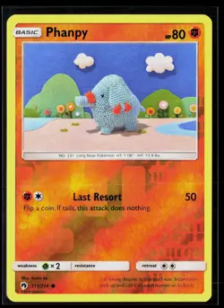 Phanpy 111/214 Asako Ito Reverse Holo Lost Thunder Pokemon NM - Image 1
