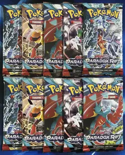 Pokemon Scarlet & Violet Paradox Rift Booster Pack Lot X10 Artset SV 04 - Image 1