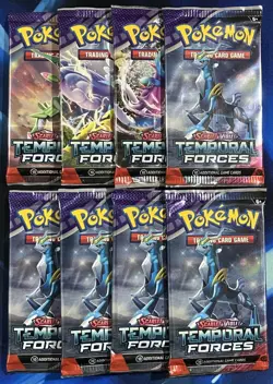 Pokemon Scarlet & Violet Temporal Forces Booster Pack Lot X8 Artset SV 05 - Image 1