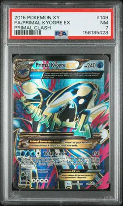 2015 POKEMON XY PRIMAL CLASH #149 FULL ART/PRIMAL KYOGRE EX PSA 7 - Image 1
