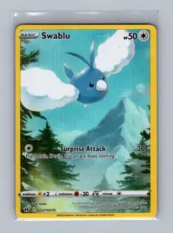 Swablu GG27/GG70 Holo Crown Zenith Galarian Gallery Pokemon HP - Image 1