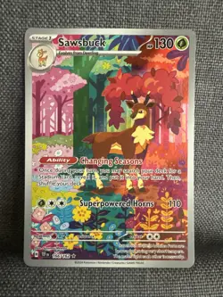Pokemon TCG | Sawsbuck 166/162 | Temporal Forces | Illustration Rare Holo | NM - Image 1