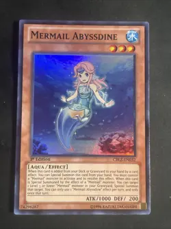 Yu-Gi-Oh! MERMAIL ABYSSDINE Super Rare 1st Edition CBLZ-EN032 MP - Image 1