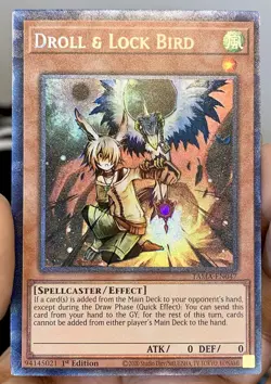 Yugioh Droll Lock Bird TAMA-EN047 Collectors Rare (CR) 1st Ed NM w/Tracking - Image 1
