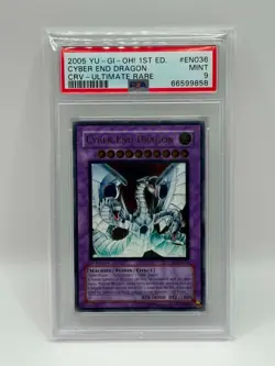 2005 YuGiOh! Cyber End Dragon Ultimate Rare 1st Edition CRV-EN036 PSA 9 MINT - Image 1