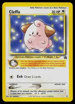 Pokemon Card - Cleffa Wotc Black Star Promo 31 Promo - Image 1