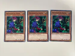 Yugioh - Magician of Faith x 3 - 1st Edition NM - Plus Free Holographic Card - F - Image 1
