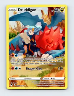 NM Druddigon TG09/TG30 Silver Tempest Trainer Gallery Ultra Rare Pokemon Card - Image 1