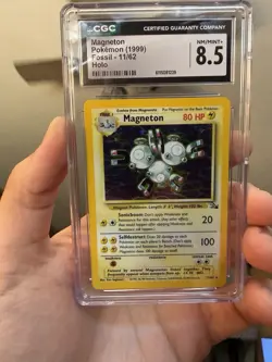 1999 Pokemon TCG Magneton 11/62 Fossil Unlimited Holo Card 1st Edition CGC 8.5 - Image 1