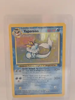 Pokemon Trading Card Vaporeon Holo Jungle 12/64 - Image 1