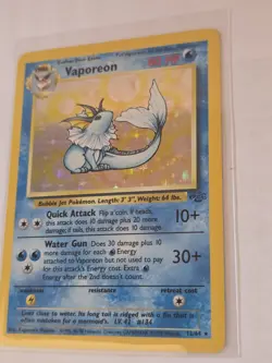 Pokemon Trading Card Vaporeon Holo Jungle 12/64 - Image 3