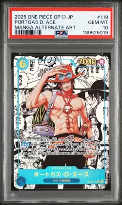 PSA 10 Luffy Ace Sabo OP13-118 119 120 Manga Alt Art ONE PIECE Card Japanese - Image 5