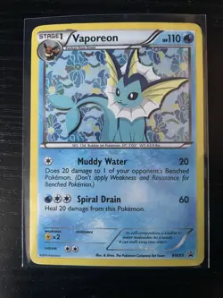 Pokemon Vaporeon BW89 Black Star Promo Holo Stage 1 Card MP 110 English - Image 3