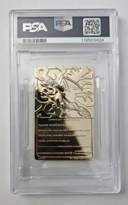 1999 Burger King Pokemon Pokeball Charizard Gold Card #06 PSA 8 - Image 2