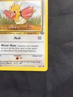 Pokemon Cards: Jungle 1st Edition Common: Spearow 62/64 - Image 4