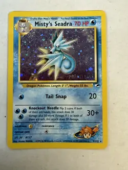 Misty’s Seadra Prerelease Holo Card 9/132 Pokemon TCG WOTC - Image 1