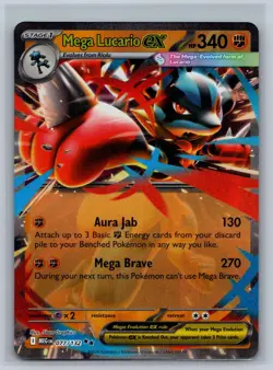 Mega Lucario ex 077/132 Double Rare Mega Evolution Pokemon Card Near Mint - Image 1