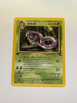 Vintage Pokemon Card TCG Arbok 31/62 Fossil Regular 1st Edition Uncommon NM - Image 1