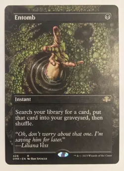 MTG English Magic Card NM BORDERLESS ENTOMB from Dominaria Remastered - Image 1