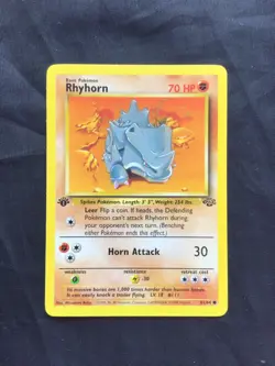 Pokemon Cards: Jungle 1st Edition Common: Rhyhorn 61/64 - Image 1