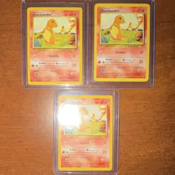 Pokemon TCG Base Set Charmander 46/102 Lot of 3 WOTC 1999 PSA 10 Contenders - Image 1