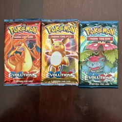 Pokemon TCG XY Evolutions Sealed Booster Pack Lot Of 3 - 10 Cards Each - Image 1
