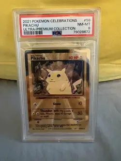 2021 POKEMON CELEBRATIONS ULTRA-PREMIUM COLLECTION #58 PIKACHU PSA 8 NM-MT - Image 1