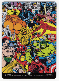 Anthem of Champions (Borderless) 0085 Marvel Universe Eternal-Legal (MAR) MTG NM - Image 1
