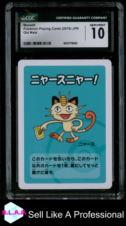 MEOWTH OLD MAID POKEMON PLAYING CARDS 2019 JAPANESE CGC 10 - Image 1