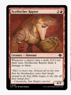 Scytheclaw Raptor | MTG LCI Ixalan | Red Dinosaur Hatebear Burn | Unplayed NM - Image 1