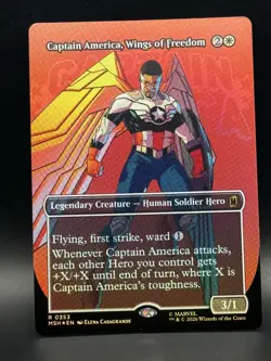 Captain America, Wings of Freedom (Borderless Foil) 353 Marvel Super Heroes NM - Image 1