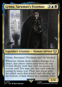 Grima, Saruman's Footman 0057 Non Foil Rare LOTR Commander MTG Near Mint - Image 1