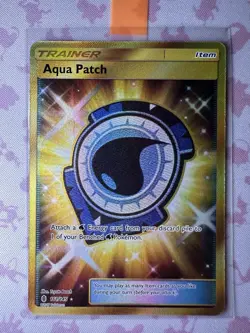 Aqua Patch 161/145 Guardians Rising Trainer Item Gold Secret Rare Pokemon TCG NM - Image 1