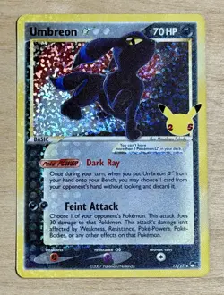 Pokemon TCG Umbreon Gold Star 17/17 Celebrations Classic Collection NM Condition - Image 1