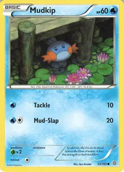 Mudkip 33/160 Common Primal Clash Pokemon Lightly Played - Image 1