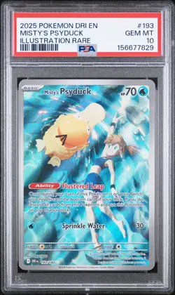 2025 POKEMON DRI EN-DESTINED RIVALS ILLUSTRATION RARE MISTY'S PSYDUCK PSA 10 - Image 1