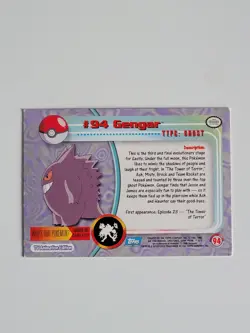 Pokemon Topps 1999 Gengar Holo Foil Pokemon Card #94 - Series 1 Blue Logo - Image 2