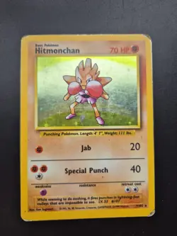Hitmonchan - 7/102 - Base Set - Rare Holo - Pokemon Card - Image 1