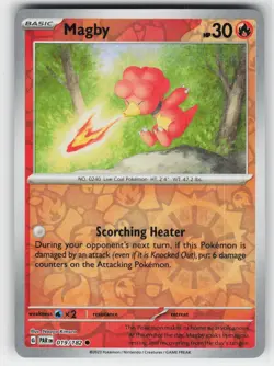 Magby 019 Reverse Holo 182 C Paradox Rift Pokemon Near Mint - Image 1