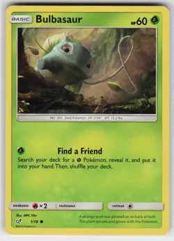 Bulbasaur 1 Holo 18 C Detective Pikachu Pokemon Lightly Played - Image 1