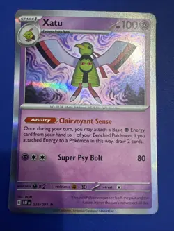 Xatu 26/91 Pokemon Card Paldean Fates Rare 100 HP Holo Near Mint - Image 1