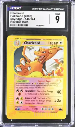 CGC 9 MINT Charizard 146/144 Skyridge Reverse Holo Pokemon Card - Image 1
