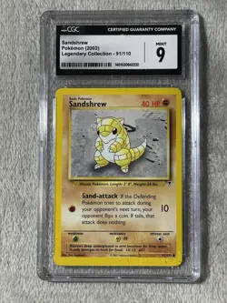 Pokemon TCG Sandshrew 91/110 Legendary Collection CGC 9 Mint Common English - Image 1