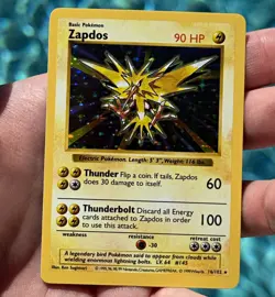 Pokemon TCG Zapdos 16/102 Shadowless Holo Rare 1999 English 90 HP - Image 1