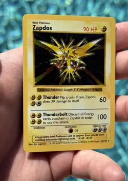 Pokemon TCG Zapdos 16/102 Shadowless Holo Rare 1999 English 90 HP - Image 3