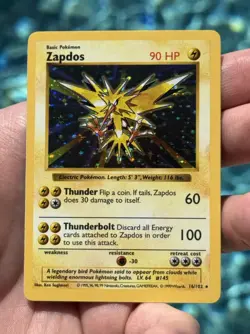 Pokemon TCG Zapdos 16/102 Shadowless Holo Rare 1999 English 90 HP - Image 5